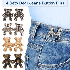 Bottone orsacchiotto per jeans orso clip per pantaloni jeans bottoni spilla per jeans larghi - Foto 1 di 9