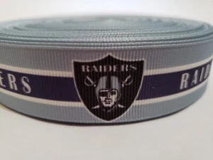 Cinta de poliéster grosgrain de 1" Las Vegas Raiders de 20 yardas - Imagen 1 de 5