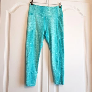 Victoria's Secret - UK Size 12 On Point Flow Aqua Blue / Green Fitness Leggings - Picture 1 of 5
