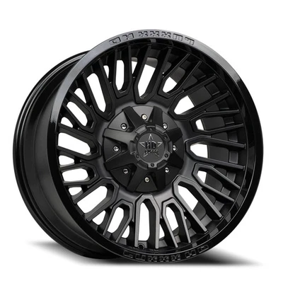 22x12 Luxxx HD LHD28 Gloss Black Lip Satin Black Face Wheel 5x5-5.5 (-44mm) - Image 1 of 4