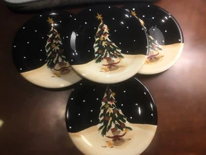 4er Set Dessertteller 8" Midnight Tree Zertifiziert International Weihnachtsbaum - Bild 1 von 13