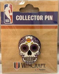 LOS ANGELES LAKERS SUGAR SKULL LOGO LAPEL COLLECTOR PIN NEW WINCRAFT - Picture 1 of 1