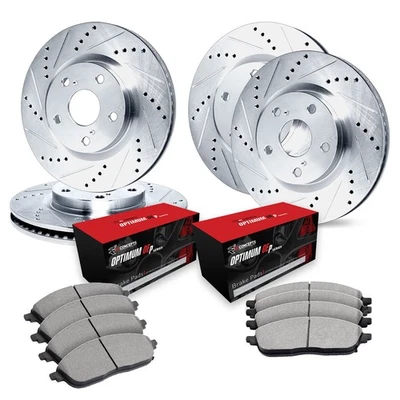 For Porsche 944 83-86 Drilled & Slotted Front & Rear Brake Kit w Optimum Pads Foto 1 de 2