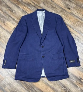 Samuelsohn Sport Mantel Jacke Herren 42 L Greenwich II Leinen Seide Blau Blazer Neu mit Etikett - Bild 1 von 14