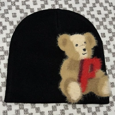 Palace P Bear Nein Cuff Beanie Hat | Black | FW25 - Image 1 of 2