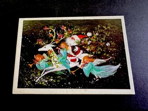 1 EMPTY BOX, Once Held 20 VTG Xmas Greeting Cards Santa & Angels Xmas Fantasies - Picture 1 of 3