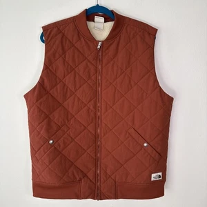 THE NORTH FACE Men’s Cuchillo Vest Rust Insulated Quilted Sherpa Size Large - Picture 1 of 10