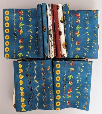 Lot of 5 Fat Quarter Bundles Can't Stop Falling by Hoffman California - Image 1 of 3