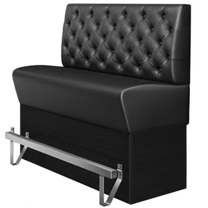 DENVER | Gastro Hochbank | B:H 180 x 133 cm | Schwarz | Chesterfield | Leder ... - Bild 1 von 10