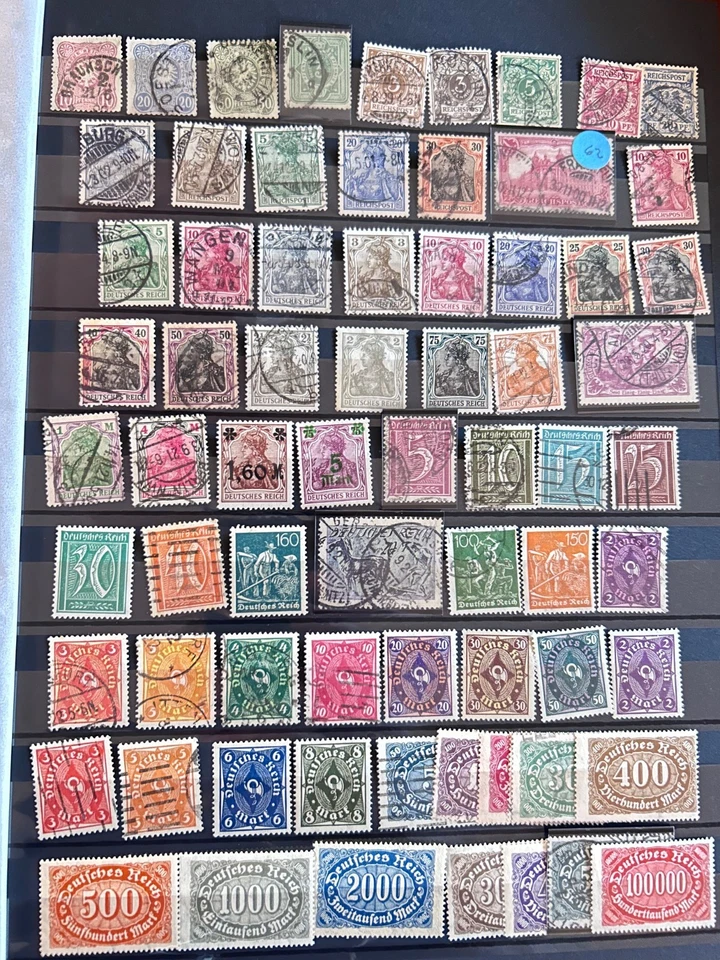 German Empire page of classic stamps - Image 1 of 1