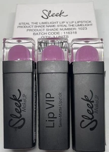 3 x SLEEK LIP VIP SEMI MATTE LIPSTICK - 1023 - Steal The Limelight - Brand New - Picture 1 of 2