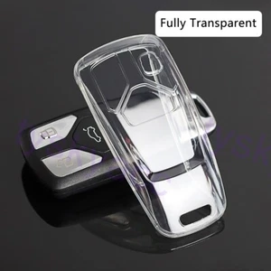 Transparent Key Fob Bag Shell Case Cover For Audi A4L A4 Q5 Q7 S4 S5 TT RS - Foto 1 di 9