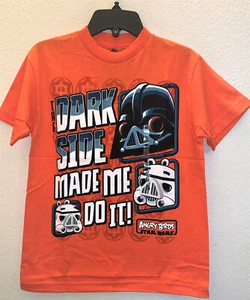 NWT ☀STAR WARS☀ Sz S 8 t-shirt ANGRY BIRDS New DARK SIDE MADE ME DO IT  Boys - Picture 1 of 1
