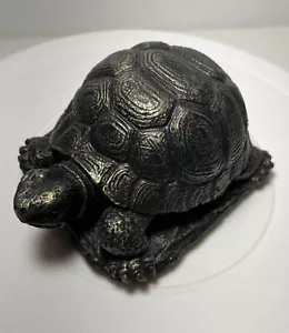 Cast Stone Small Tortoise Outdoor Garden Statue 5-1/4” X 4” ~ 2lbs - Picture 1 of 11