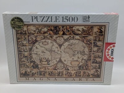 NEW SEALED - Educa 1500 piece puzzle.  Magna Carta. Puzzle Glue & Box Top Easel - Image 1 of 4