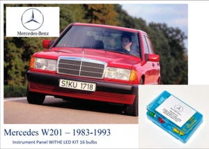 FOR MERCEDES BENZ W201 - 190 INSTRUMENT PANEL LED KIT 16 bulbs - Picture 1 of 2