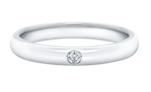 3mm Solid Platinum 950 0.02ct Diamond Wedding Anniversary Band Ring All Sizes - Picture 1 of 1