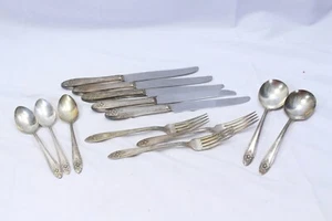Wm A Rogers A1 Plus Oneida Versilbert Menge 13 Löffel Gabeln Messer - Bild 1 von 12