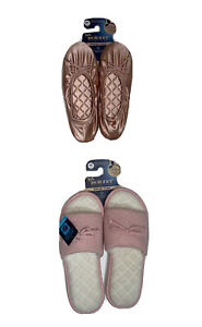 Isotoner Signature Memory Foam Satin Ballerina Slippers or Open Toe; Size MD
