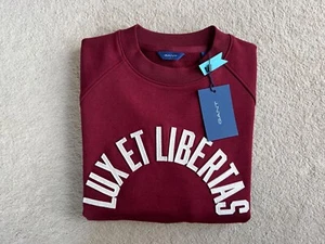 Gant Womans Lux Crewneck Sweatshirt Plumped Red UK XS - Picture 1 of 4