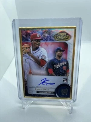 2022 Topps Gold Label Josiah Gray RC Framed On Card Autograph FA-JG SP Nationals - Image 1 of 2