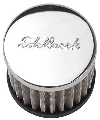 Edelbrock 4420 Chrome Circle Track Style Push-In Open Breather Washable Element - Image 1 of 2