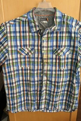 Quicksilver Mens Button Up Shirt Plaid  Size XXL short sleeve - Image 1 of 4