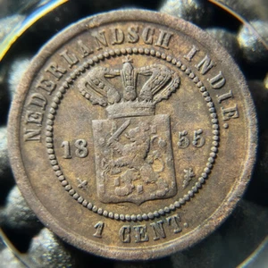 NETHERLANDS INDIES 1855 1 CENT #05 KM307 scarce - Picture 1 of 2