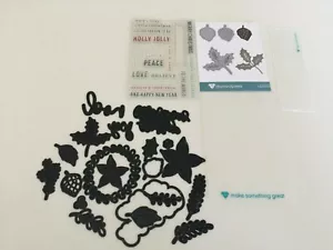Diamond Press Weihnachten Laub Stempel und Stanze Set 717054 C10 - Bild 1 von 5