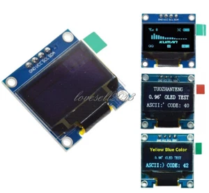 Modulo display LED OLED seriale 0,96" giallo blu/bianco I2C IIC 128X64 - Foto 1 di 14