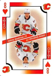 2017-18 O-Pee-Chee Playing Cards #8H Johnny Gaudreau - Picture 1 of 2