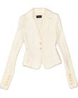 PATRIZIA PEPE FIRENZE Womens 2 Button Blazer Jacket IT 42 Medium Off White JH05