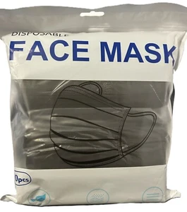 Pack de 100 mascarillas desechables negras, protección de filtro de 3 capas - Imagen 1 de 1
