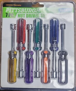 Pittsburgh 7pc Nut Driver Set -Metric- Sizes: 5, 6, 7, 8, 10, 11 & 12mm - #69110 - Picture 1 of 1