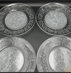 4 Vintage Princess House Fantasia Crystal Glass Dinner Plates 10" - Bild 1 von 3