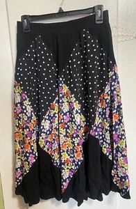 Maeve Skirt Medium Midi Anthropologie Patchwork Floral Prairie Cottage Hippie - Picture 1 of 7