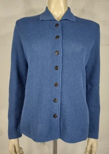 Peruvian Connection blue 100% Alpaca button front cardigan womens Small - Picture 1 of 6
