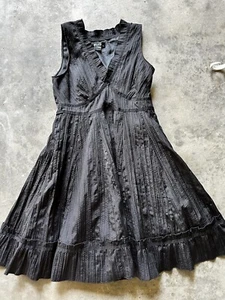 Kopa LBD Black Party Cocktail Dress Lined  Size M with Bow V Neck Polyester - Picture 1 of 16