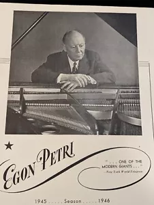Egon Petri 1945 Booking Ad Musical Performer Concert Pianist - Picture 1 of 2