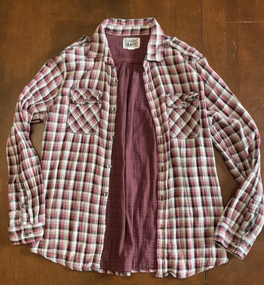 Converse One Star Shirt Mens Medium Plaid Flannel Button Up Skateboard Checked - Image 1 of 4