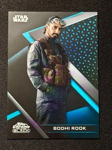 2022 Topps Chrome Black Star Wars - Rogue One Bodhi Rook #74 Green Refractor /99 - Picture 1 of 2