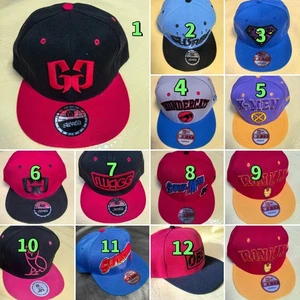 12 Pack Baseball Cap Embroidered Snapback Flat Adjustable HipHop Hat - Picture 1 of 11