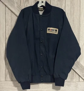Vintage 1980’s Mobil 1 Racing Oil Advertising Auburn Sportswear Large Jacket USA - Picture 1 of 7