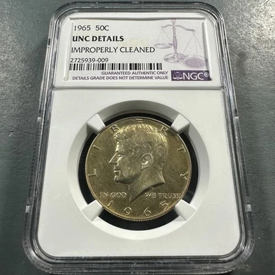 1965 50C 40% SILVER Kennedy Half Dollar, NGC UNC Details (86763) - Image 1 of 2