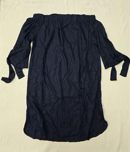 LASCANA Women's Off the Shoulder 3/4 Tie Sleeve Dress, Navy - (US 6)NEW - Picture 1 of 7