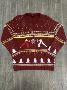 Street Fighter KO Felpa Uomo L Maglione Brutto Natale Ken Ryu Numskull - Foto 1 di 7