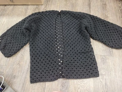 Cárdigan Suéter Hecho a Mano Granny Afghan Crochet Look Retro Para Mujer Pequeño Foto 1 de 2