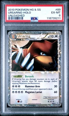 2010 POKEMON UNLEASHED URSARING PRIME #89 ULTRA RARE HOLO PSA 6 EX #118739211 - Image 1 of 2