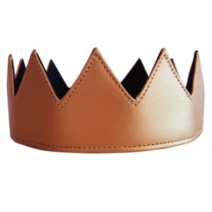 Medieval King Crown Gothic Punk Headband PU Leather Adjustable Headwear Costume - Picture 1 of 11