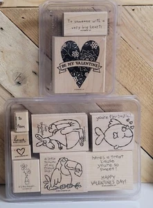 Stampin' Up TOUCAN OF MY LOVE KANGAROO VALENTINE'S 8 PZ francobollo in gomma blocco legno - Foto 1 di 5